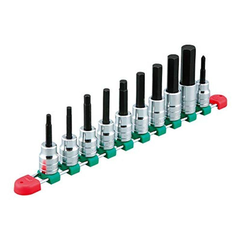 京都機械工具(KTC) 12.7mm (1/2インチ) ヘキサゴン ビットソケット セット 10個組 TBT410H