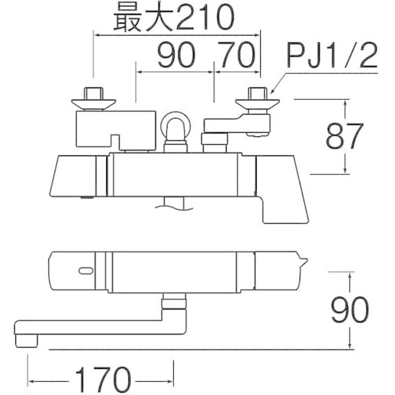 SANEI　浴室用　サーモシャワー混合栓　手元ストップ　寒冷地仕様　SK18121CTK-13