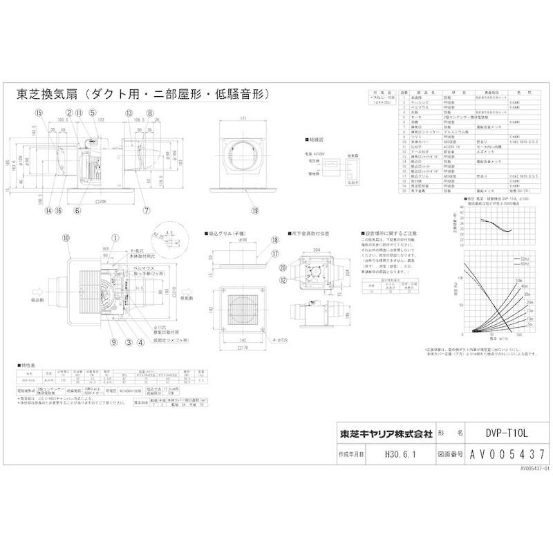 東芝　ダクト用換気扇　ツインエアロファン　ルーバーセットタイプ　低騒音形　2部屋用　接　スタンダード格子タイプ　鋼板ボディ　サニタリー用