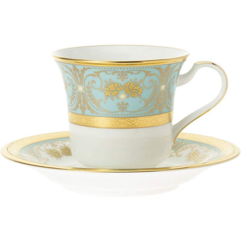Noritake ノリタケ アメリカン カップ \u0026 ソーサー 220cc ジョージアンターコイズ ボーンチャイナ T59589/4857の画像