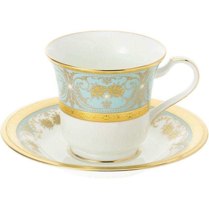 Noritake ノリタケ アメリカン カップ \u0026 ソーサー 220cc ジョージアンターコイズ ボーンチャイナ T59589/4857の画像