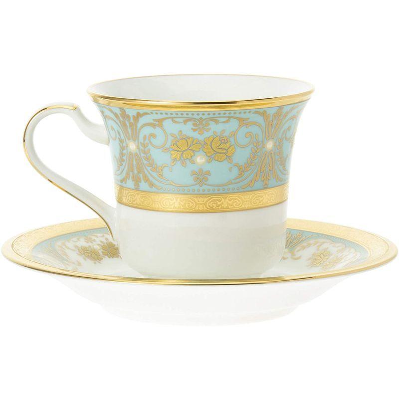 Noritake ノリタケ アメリカン カップ \u0026 ソーサー 220cc ジョージアンターコイズ ボーンチャイナ T59589/4857の画像