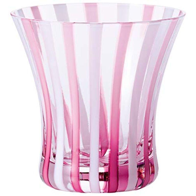 アデリア 津軽びいどろ グラス ロックグラス ピンク 240ml 春空 化粧箱入 日本製 F-71805