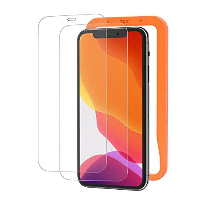 NIMASO ガラスフィルム iPhone 11 iPhone XR 用 強化 ガラス 保護 フィルム 2枚セット ガイド枠付き NSP20｜rtier-shop