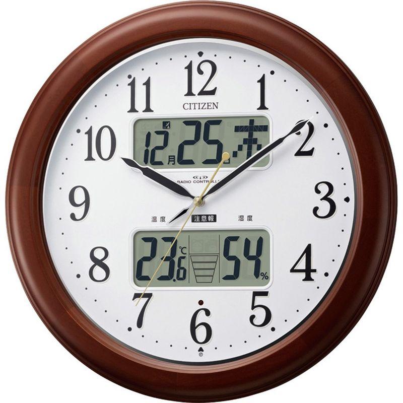 リズム(RHYTHM) シチズン 掛け時計 電波時計 温度計 ・ 湿度計 付き