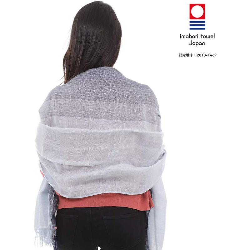 オリム ストール 今治グラデーションストール GU-2800 紺×灰色 約58