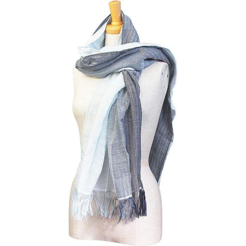 オリム ストール 今治グラデーションストール GU-2800 紺×灰色 約58