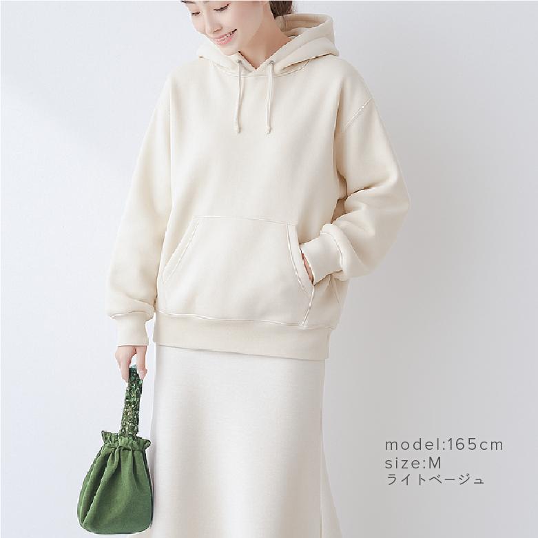 パーカー レディース プルオーバー 裏毛パイル地 大きめサイズ 大きい