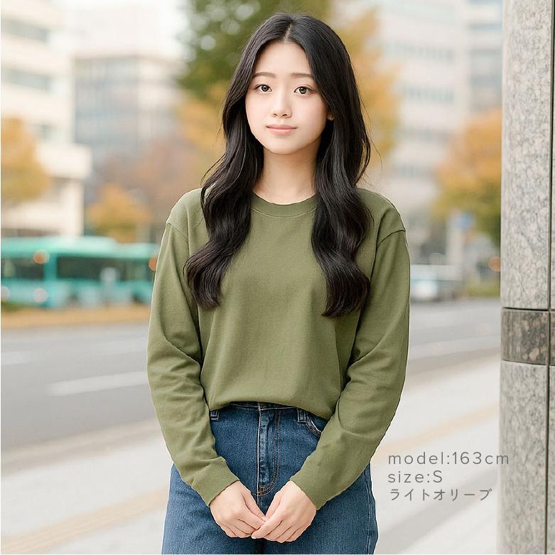 長袖 tシャツ レディースtシャツ ロンt 綿100% 無地 長袖tシャツ