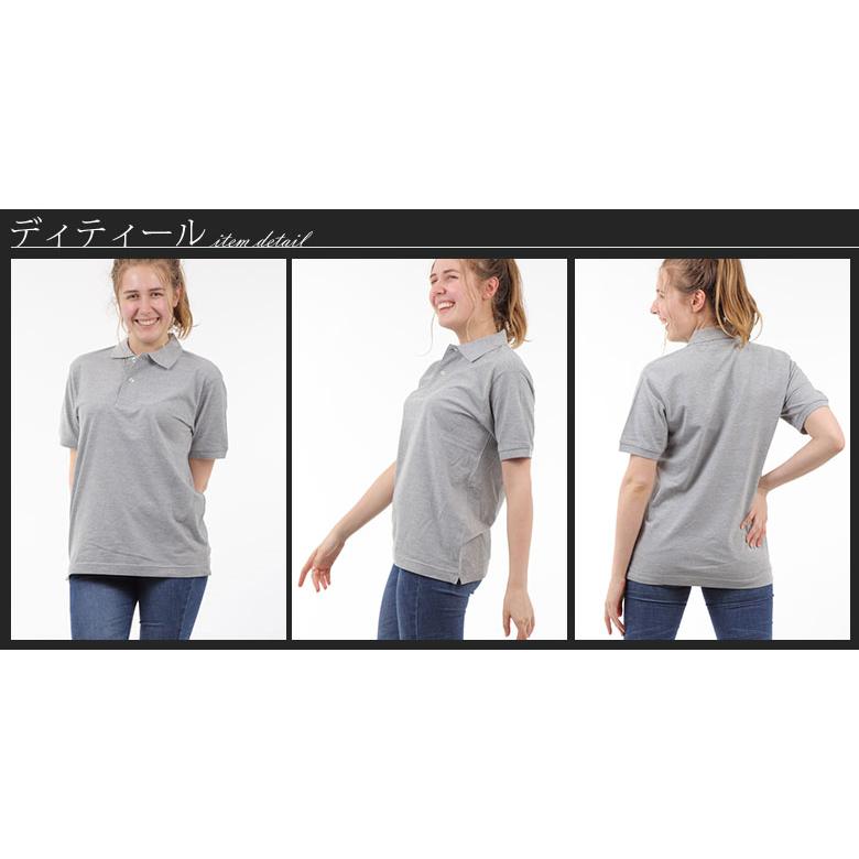 ポロシャツ レディース 綿100% 白ポロシャツ 無地 半袖 大きいサイズ