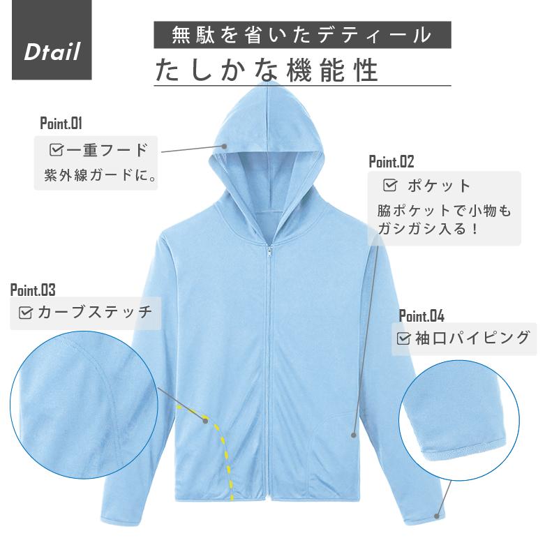 パーカー 薄手 メンズ uvカット 無地 ドライメッシュ ジャージ上 吸汗