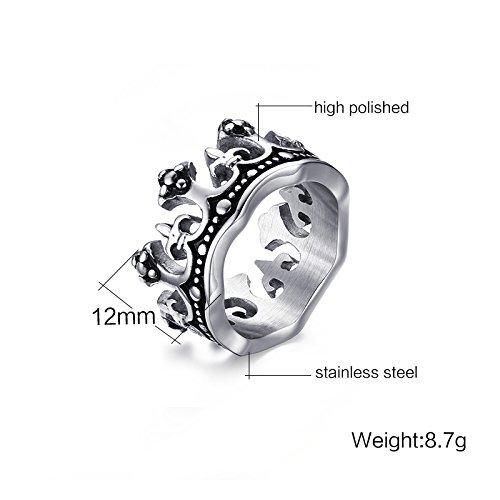 Rockyu アクセサリー ブランド メンズ 指輪 シルバー ブラック クラウン 王冠 アンティーク風 ステンレスリング17号 S Sawa Z 通販 Yahoo ショッピング