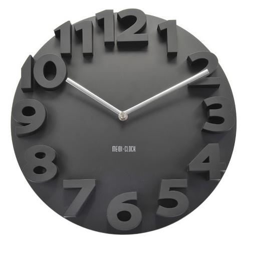 3Ｄ 立体 掛け時計 モダン デザイン ウォールクロック 壁 時計 (35cm 黒) |  | 05