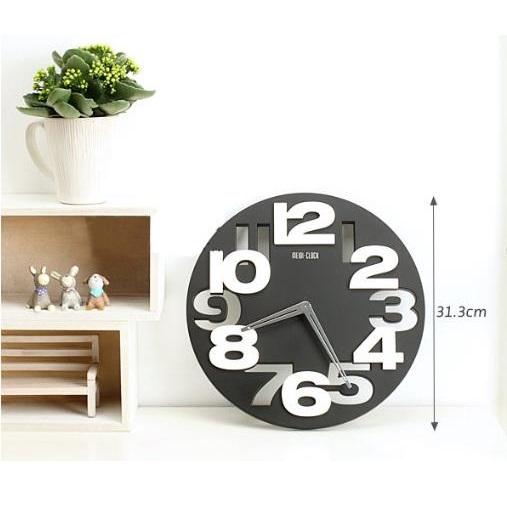 おしゃれ 3D ウォール クロック デザイン 壁掛け時計 (レッド