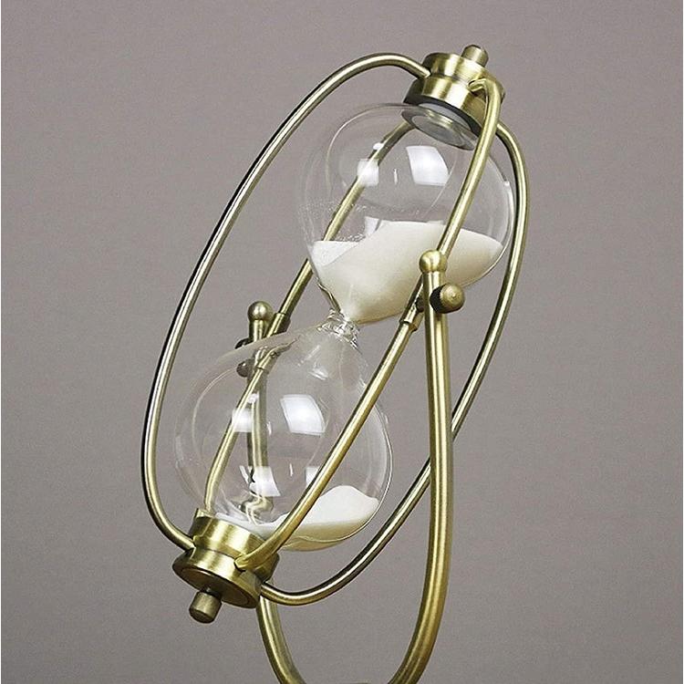 砂時計 アンティーク風 30分計 回転式 楕円 タイマー ブロンズ枠