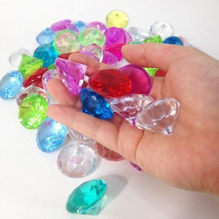 カラー宝石 ダイヤカット 子供 おもちゃ 宝石つかみ (500g) きらきら