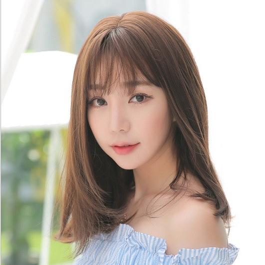 激安ブランド かつら 小顔 ナチュラル ウイッグ 耐熱 セミロング ネット付き レディース 原宿系 チョコレート 43cm ウィッグ エクステンション Www Hotel Prens Com