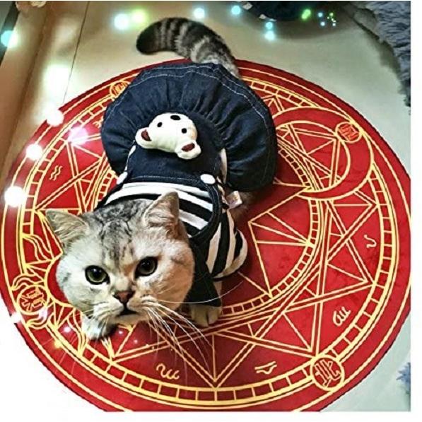 魔法陣 カーペット チェアマット 防音対策 直径60cm（ゴールド）アニメ