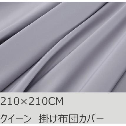 R.T. Home - 高級エジプト超長綿(エジプト綿)ホテル品質クイーン　ロング 掛け布団カバー 500スレッドカウント サテン織り シルバー グレー 210*210CM | 