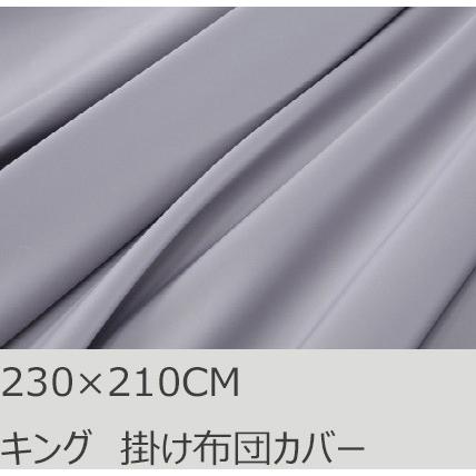 R.T. Home - 高級エジプト超長綿(エジプト綿)ホテル品質キング ロング 掛け布団カバー 500スレッドカウント サテン織り シルバー グレー 230*210CM | 