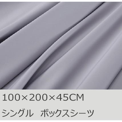 R.T. Home - 高級エジプト超長綿(エジプト綿)ホテル品質ボックスシーツ シングル (マチ40CM以上)500スレッドカウント サテン織り シルバー グレー(100*200*45CM) | 