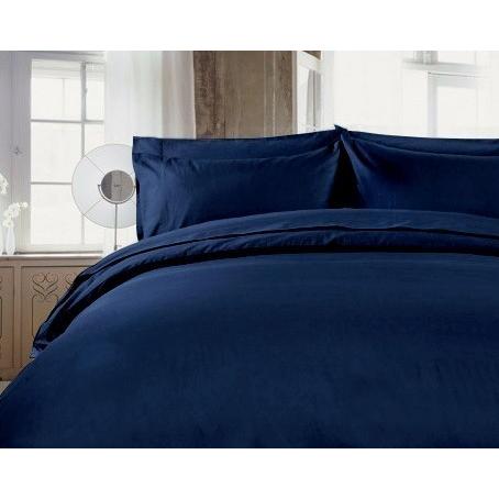 R.T. Home - 高級エジプト超長綿(エジプト綿)ホテル品質 枕カバー 80×40 封筒式500スレッドカウント サテン織り ミッドナイト ネイビー |  | 01