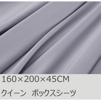 R.T. Home - 高級エジプト超長綿(エジプト綿)ホテル品質ボックスシーツ クイーン (マチ40CM以上)500スレッドカウント サテン織り シルバー グレー(160*200*45CM) | 