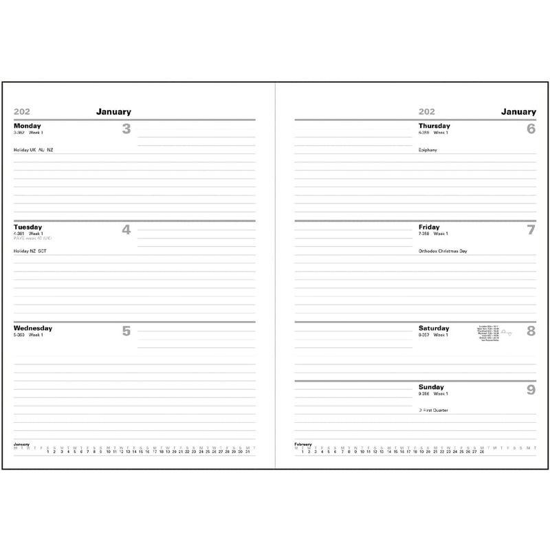 Letts レッツ 手帳 1月始まり ウィークリー スリム 正規輸入品 ローマ 23 23年 ブラック