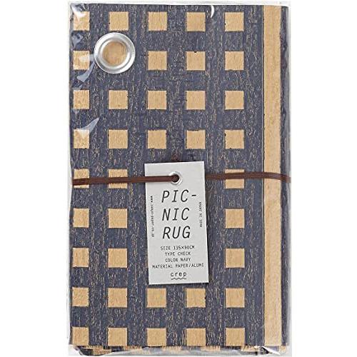 山陽製紙 レジャー シート キャンプ アウトドア ピクニック ラグ 用品 135 90cm 撥水 日本製 北欧 Crep Check ネイビー Mサイズ 最安値に挑戦