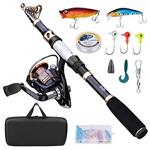 正規逆輸入品 強化版 釣りセット 初心者入 ルアーライン付き 釣り餌 スピニングリール 2 1m炭素伸縮釣り具セット Bluefire その他ロッド 釣り竿 Populationmalawi Org