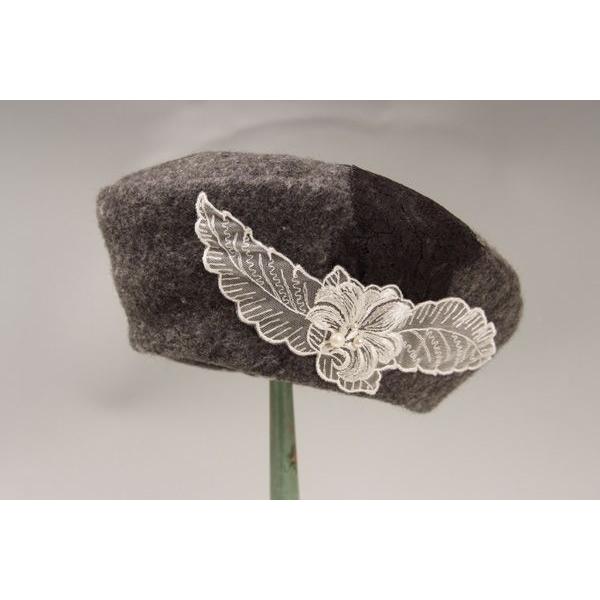 ベレー帽 レディース 秋冬 あったかい素敵な女優風レース手作り帽子