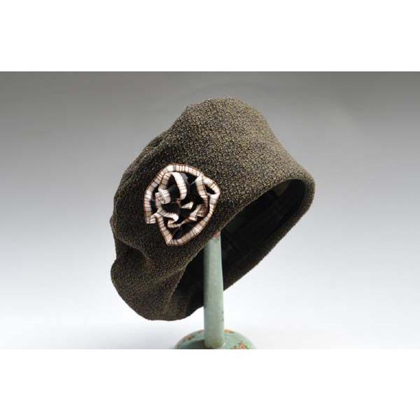 リボンコサージュ付きベレー帽 レディース 秋冬 : 手作り帽子のお店