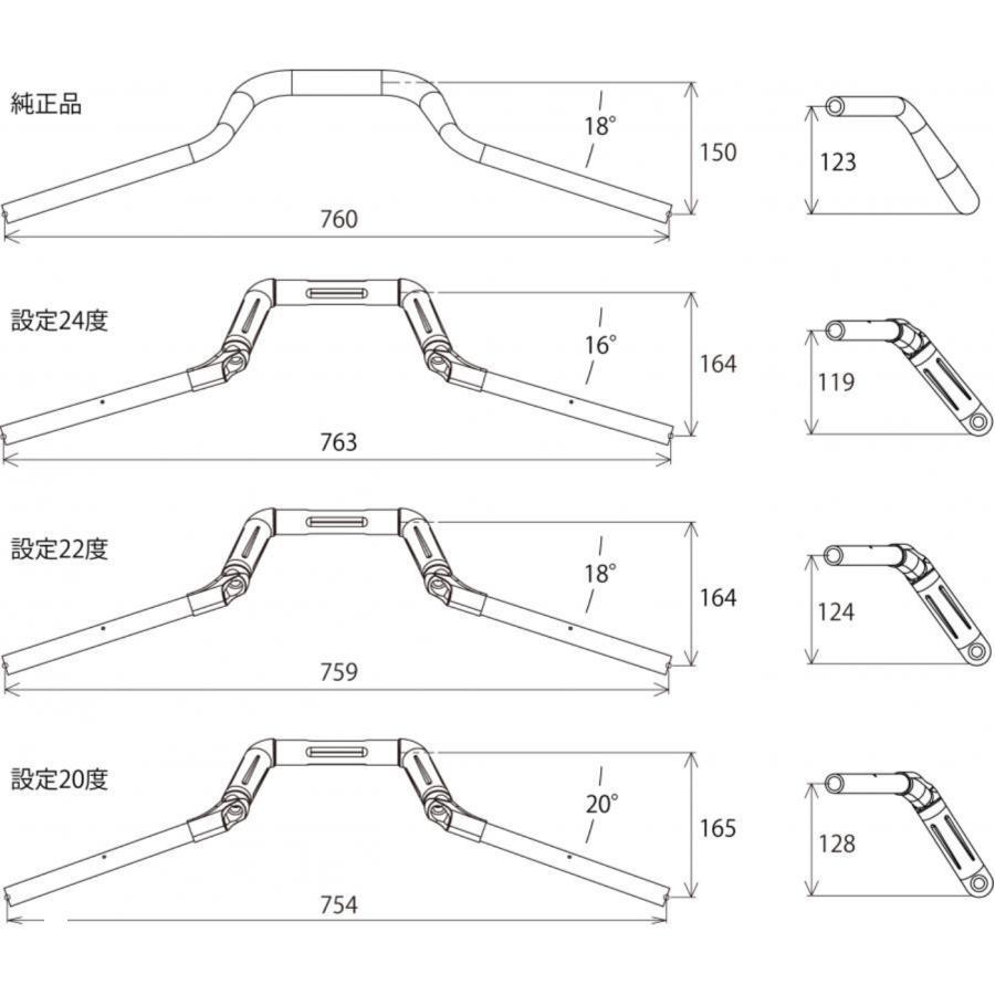 AELLA アエラ アルミ削り出し可変ハンドル ポリッシュ R12 : バイク