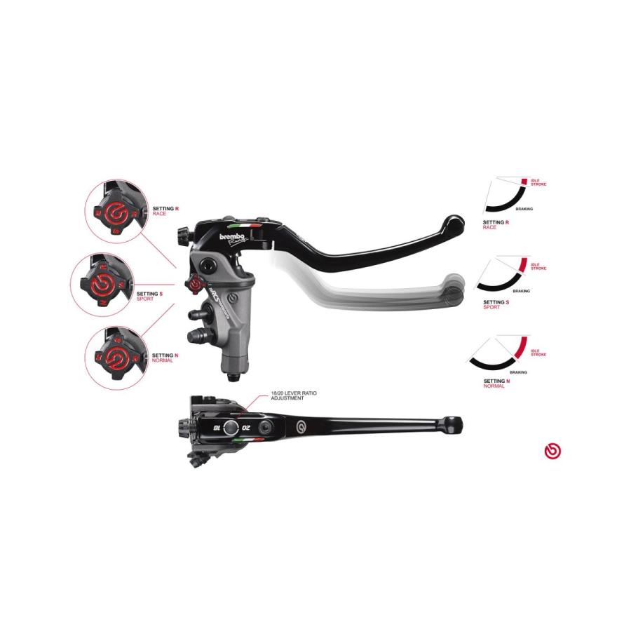 brembo（ブレンボ） ブレーキレバー ラジアル コルサコルタ 19RCS 可倒