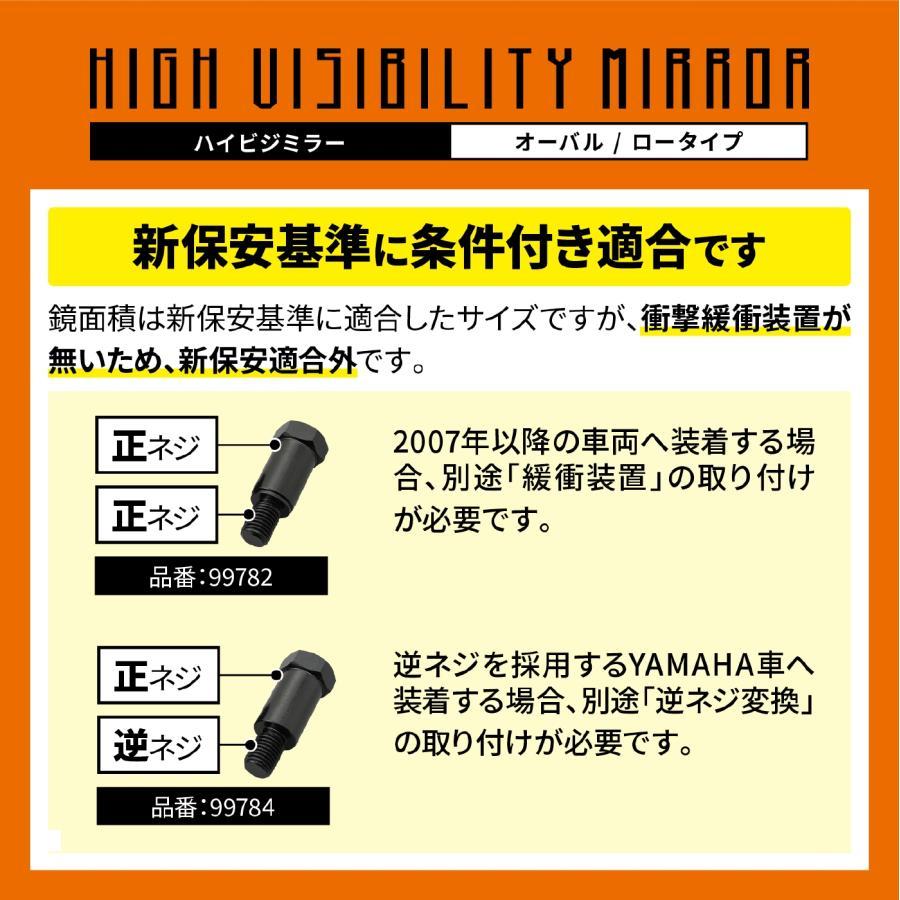 おお DAYTONA（デイトナ） オーバルローミラーブラック/M10正ネジ 60496