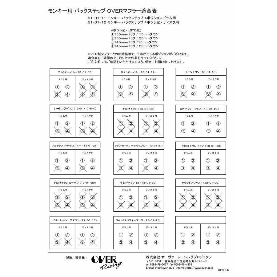OVER RACING (オーバーレーシング) バックステップ 4ポジション シルバー MONKEY Z50J [モンキー] 51-01-11 オーヴァーレーシング_3