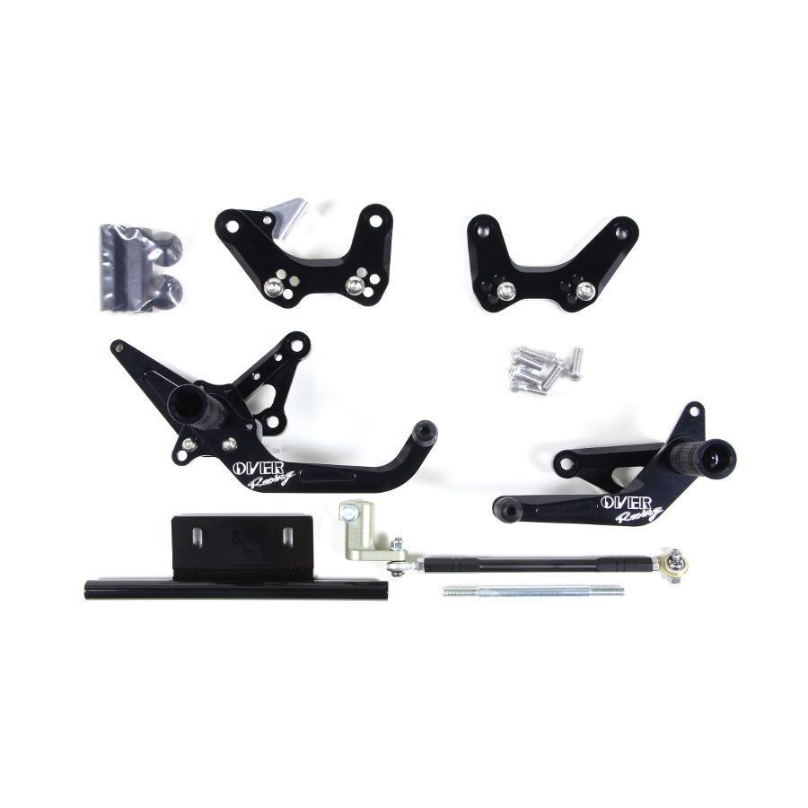 OVER RACING (オーバーレーシング) バックステップ 4ポジション レーシング MONKEY Z50J [モンキー] ノーマルドラムブレーキ車用 ブラック 51-01-31B