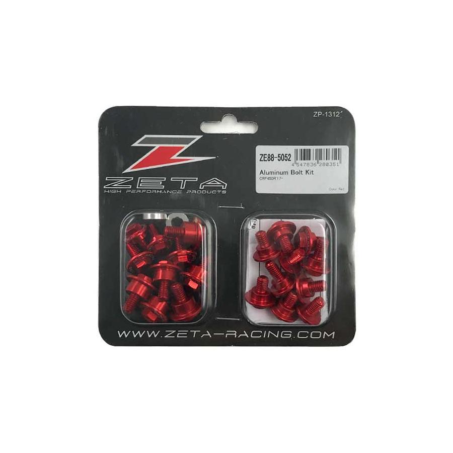アルミボルトキット　CRF250R'18-, CRF450R'17-, CRF450L'19- ZETA ZETA(ジータ) アルミボルトセット 外装用 レッド CRF250R 18