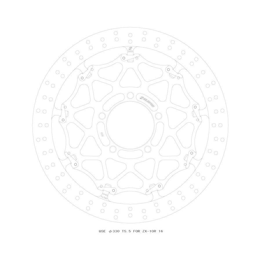ゲイルスピード クロスロックディスクローターFφ330 L T=5.5 F)ZX-10R