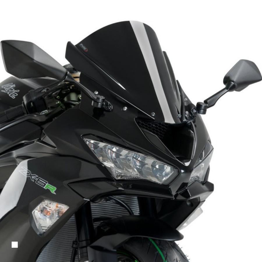 Puig レーシングスクリーンzx6r Puig プーチ レーシングスクリーン ブラック ZX-6R 636 3177N : バイク