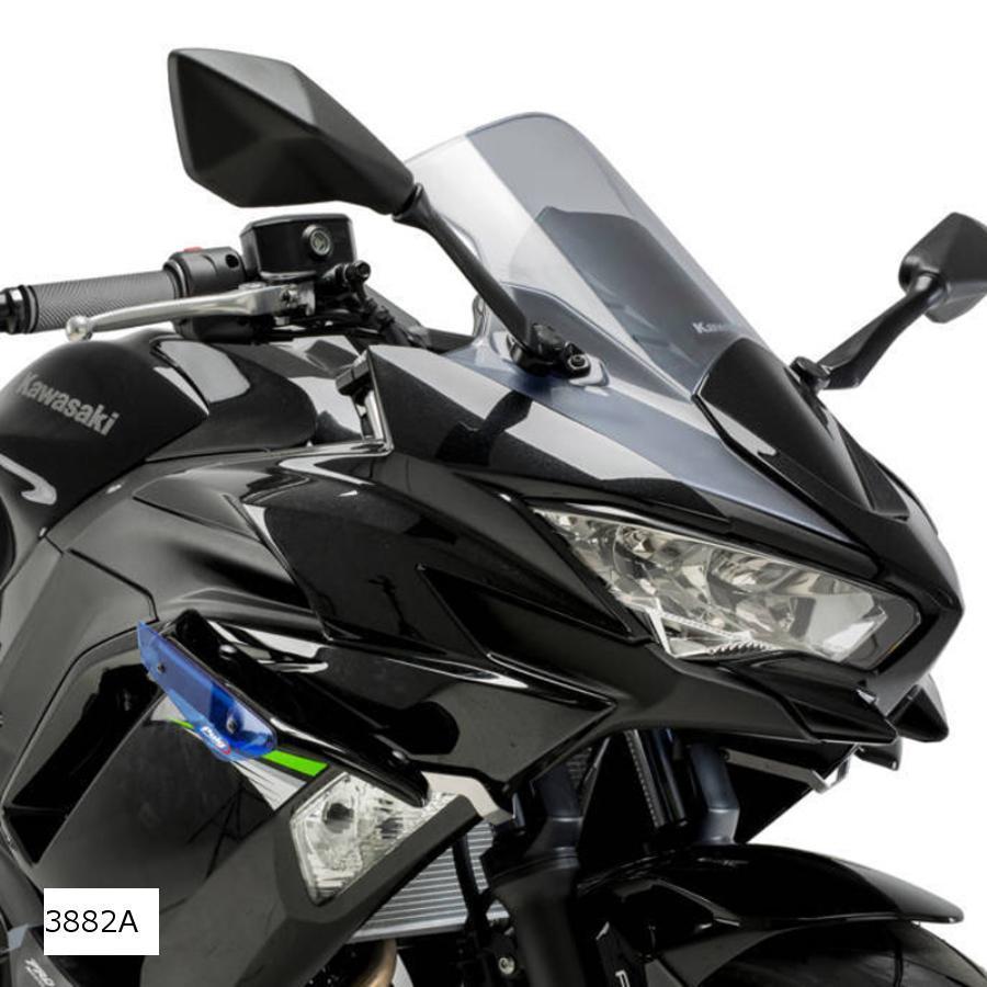 プーチ Puig サイドダウンフォーススポイラー ブルー NINJA650 ニンジャ650 3882A