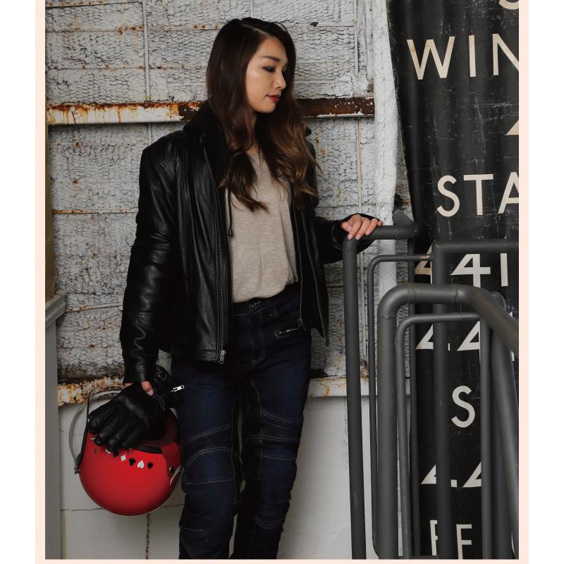 DEGNER DEGNER デグナー レディースフード付きレザージャケット