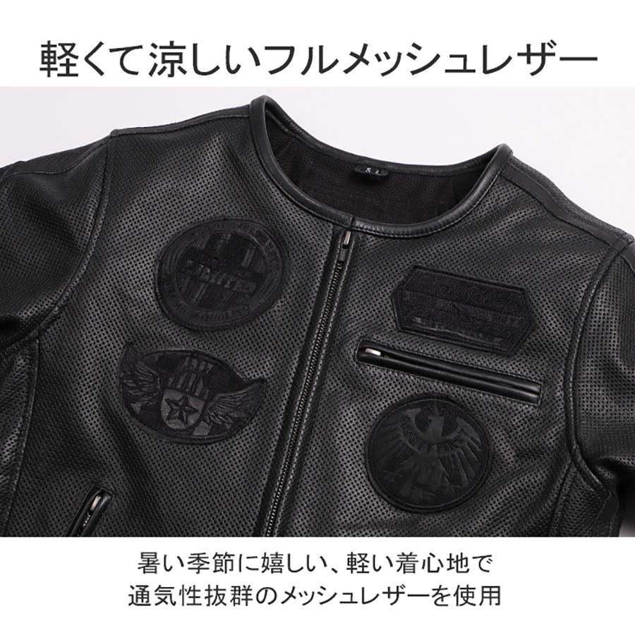 DEGNER（デグナー） レディース半袖メッシュレザージャケット FR22SJ-9