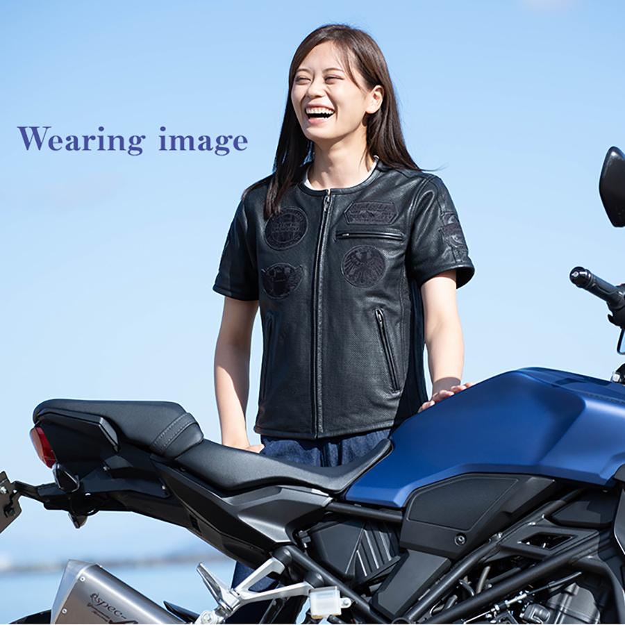 DEGNER（デグナー） レディース半袖メッシュレザージャケット FR22SJ-9