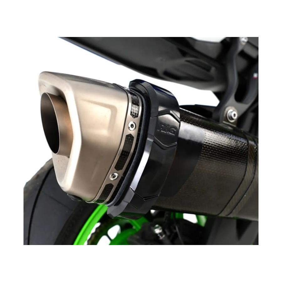 R\u0026G (アールアンドジー ) エキゾーストプロテクター ブラック Akrapovic Hexagonalの画像