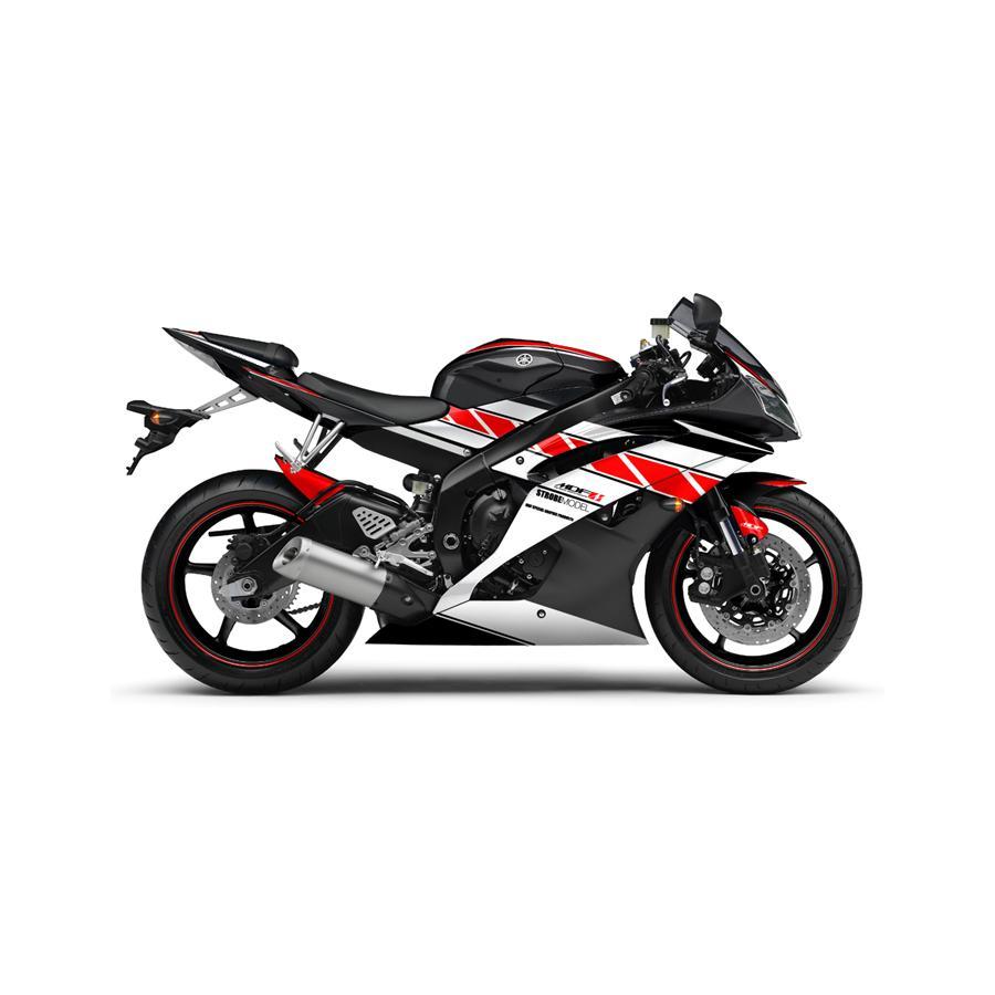 MDF ステッカー デカール ストロボ ライトカウル レッド YZF-R6 08-16 