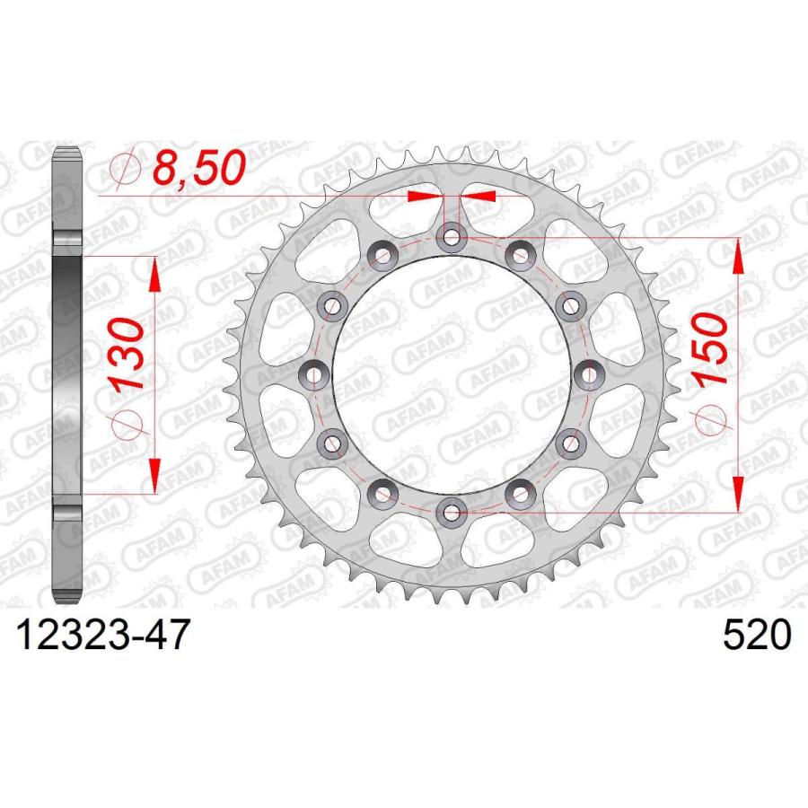 AFAM (アファム) リアスチールスプロケット 520-47 WR250F R X YZ250 F