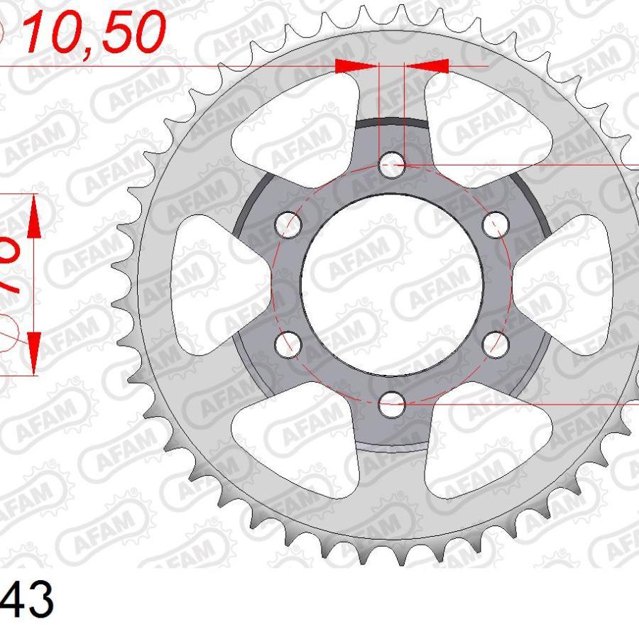 AFAM (アファム) リアスチールスプロケット 530-43 GS1200SS GSF1200N