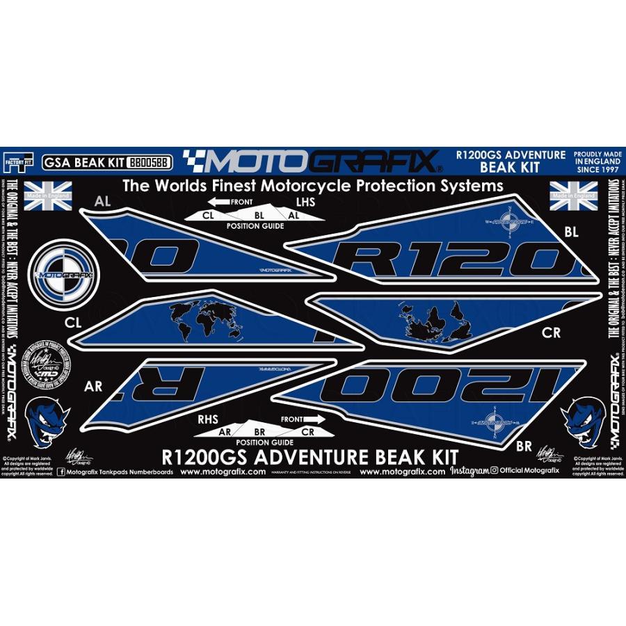 モトグラフィックス BEAK PROTECTION KIT BMW R1200GS Adventure 14-18 MT-BB005BB | 