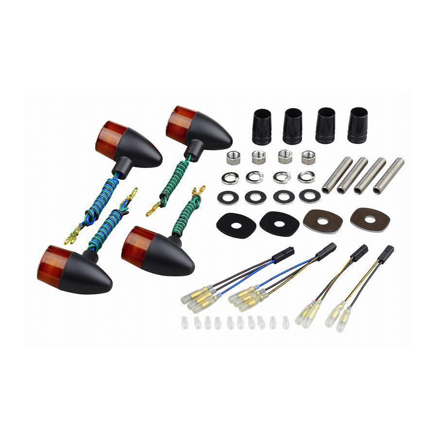 ポッシュフェイス 銃弾ウインカー一揃いの道具 黒いこと/オレンジ色 ZEPHYR750 ゼファー750 RS 031698-56